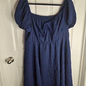SHEIN Deep Blue Textured Dress